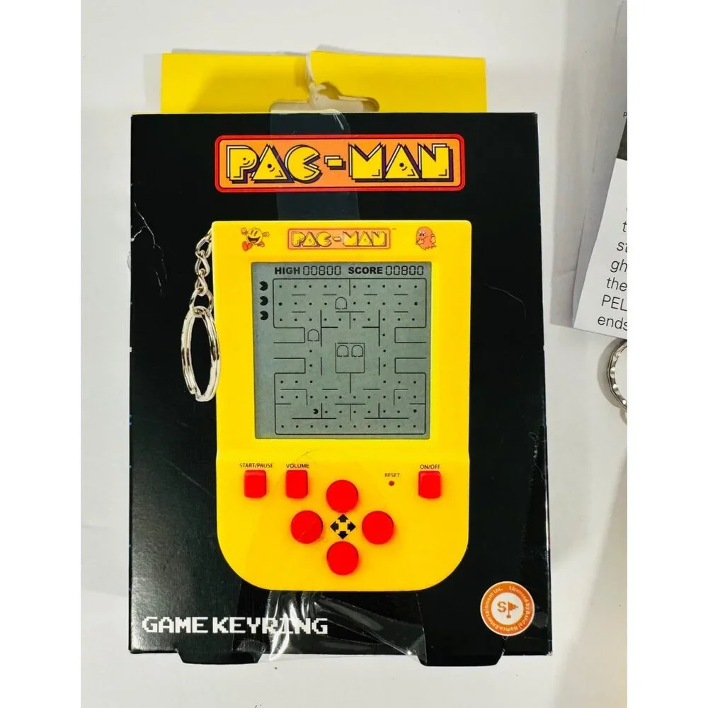 Pac-Man Game Keyring With LCD Screen & Instructions Travel Fun Ghost Pellets